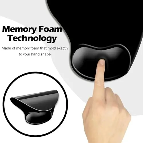 DOOKE Ergonomic Mouse Pad with Wrist Support and,Mouse Pads with Non-Slip PU Base for Home Office Working Studying Easy Typing & Pain Relief Black - 4