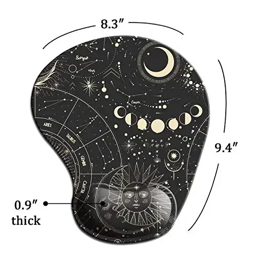 DOOKE Ergonomic Mouse Pad with Wrist Support, Cute Mouse Pads with Non-Slip Rubber Base for Home Office Working Studying Easy Typing & Pain Relief Moon Sun - 5