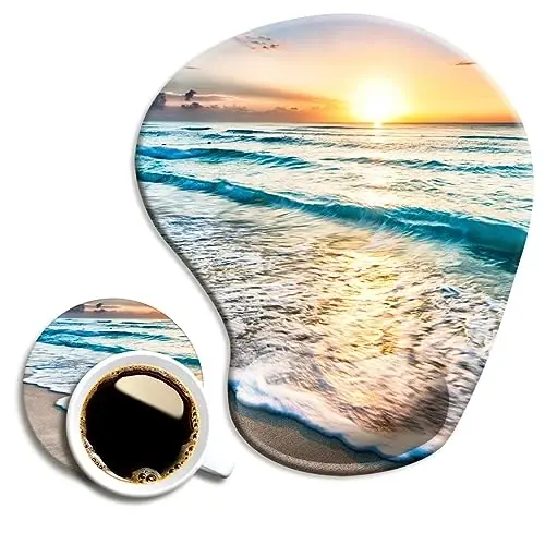 DOOKE Ergonomic Mouse Pad with Wrist Support,Mouse Pads with Non-Slip PU Base for Home Office Working Studying Easy Typing & Pain Relief - DOOKE