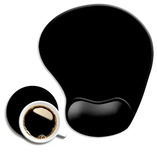 DOOKE Ergonomic Mouse Pad with Wrist Support and,Mouse Pads with Non-Slip PU Base for Home Office Working Studying Easy Typing & Pain Relief Black 