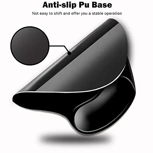 DOOKE Ergonomic Mouse Pad with Wrist Support and,Mouse Pads with Non-Slip PU Base for Home Office Working Studying Easy Typing & Pain Relief Black - 3