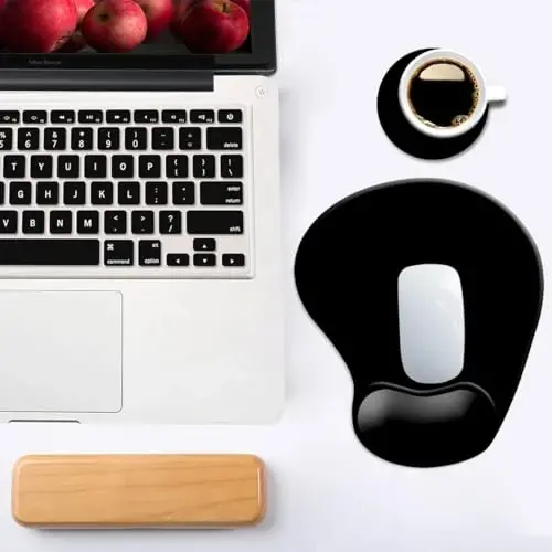 DOOKE Ergonomic Mouse Pad with Wrist Support and,Mouse Pads with Non-Slip PU Base for Home Office Working Studying Easy Typing & Pain Relief Black - 6