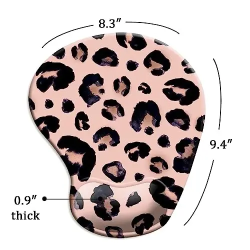 DOOKE Ergonomic Mouse Pad with Wrist Support and Coaster,Mouse Pads with Non-Slip PU Base for Home Office Working Studying Easy Typing & Pain Relief Leopard - 5