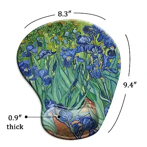 DOOKE Ergonomic Mouse Pad with Wrist Support and Coaster,Mouse Pads with Non-Slip PU Base for Home Office Working Studying Easy Typing & Pain Relief Van Gogh Irises - 5