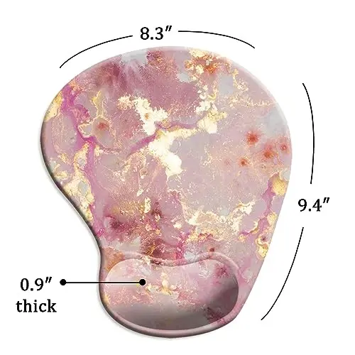 DOOKE Ergonomic Mouse Pad with Wrist Support and Coaster,Mouse Pads with Non-Slip PU Base for Home Office Working Studying Easy Typing & Pain Relief Luxury Marble - 5