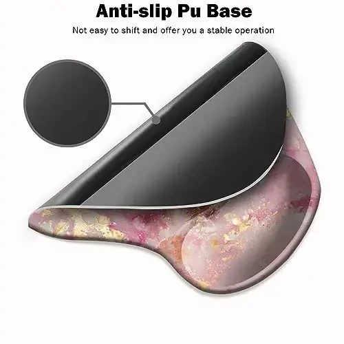 DOOKE Ergonomic Mouse Pad with Wrist Support and Coaster,Mouse Pads with Non-Slip PU Base for Home Office Working Studying Easy Typing & Pain Relief Luxury Marble - 3