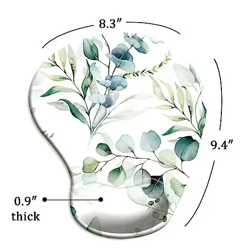 DOOKE Ergonomic Mouse Pad with Wrist Support and Coaster,Mouse Pads with Non-Slip PU Base for Home Office Working Studying Easy Typing & Pain Relief Eucalyptus Leaves - 5