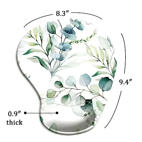 DOOKE Ergonomic Mouse Pad with Wrist Support and Coaster,Mouse Pads with Non-Slip PU Base for Home Office Working Studying Easy Typing & Pain Relief Eucalyptus Leaves - 5