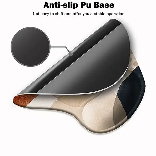 DOOKE Ergonomic Mouse Pad with Wrist Support and Coaster,Mouse Pads with Non-Slip PU Base for Home Office Working Studying Easy Typing & Pain Relief Moonlight - 3