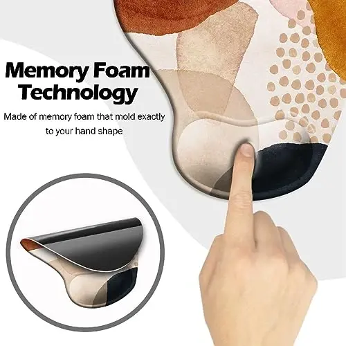 DOOKE Ergonomic Mouse Pad with Wrist Support and Coaster,Mouse Pads with Non-Slip PU Base for Home Office Working Studying Easy Typing & Pain Relief Moonlight - 4