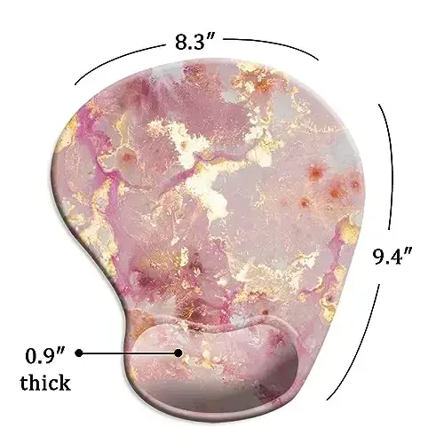 DOOKE Ergonomik Bilek qo'llab-quvvatlashli sichqoncha pad va Coaster,Uy ofisida ishlash, o'qish, oson yozish va og'riqni bartaraf etish uchun sirpanmaydigan PU asosli sichqoncha padlari Luxury Marble - 5