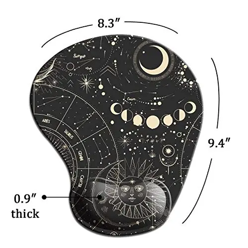 DOOKE Ergonomik Bilek qo'llab-quvvatlashli sichqoncha yostig'i, uy ofisida ishlash, o'qish, oson terish va og'riqni bartaraf etish uchun sirpanmaydigan kauchuk asosli yoqimli sichqoncha yostiqchalari Oy Quyosh - 5