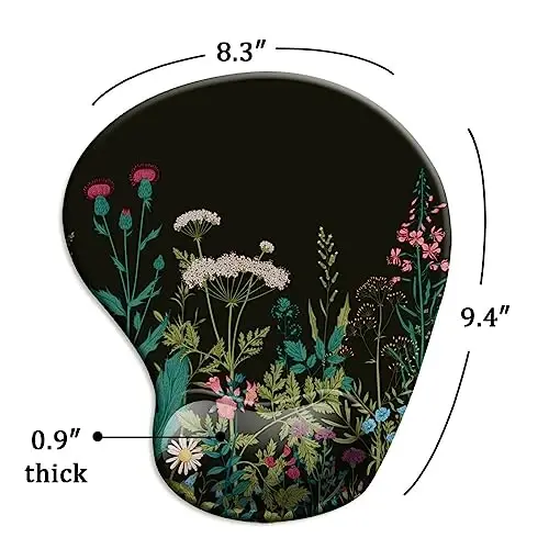 DOOKE Ergonomic Mouse Pad with Wrist Support and Coaster,Mouse Pads with Non-Slip PU Base for Home Office Working Studying Easy Typing & Pain Relief Weeds - 5