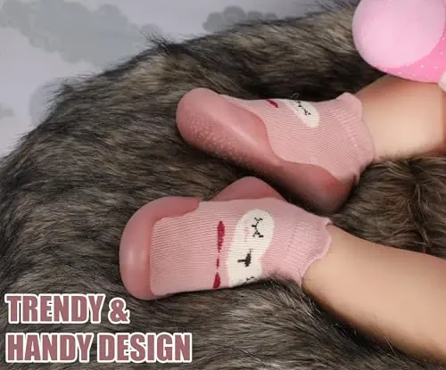 Dookeh Baby Shoes Boys Girls First Walking Shoes Non Slip Soft Sole Sneakers Toddler Infant Babygirl Sock Shoes - 5