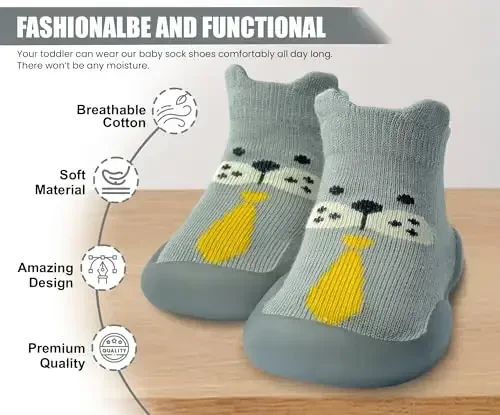 Dookeh Baby Shoes Boys Girls First Walking Shoes Non Slip Soft Sole Sneakers Toddler Infant Babygirl Sock Shoes - DOOKEH (1)