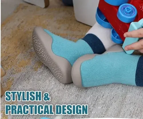 Dookeh Baby Shoes Boys Girls First Walking Shoes Non Slip Soft Sole Sneakers Toddler Infant Babygirl Sock Shoes - 5