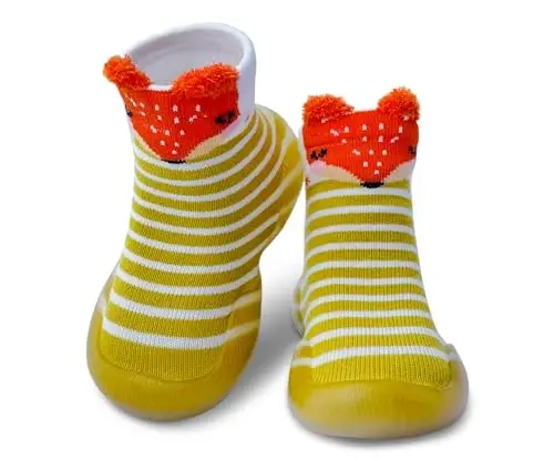 Dookeh Baby Shoes Boys Girls First Walking Shoes Non Slip Soft Sole Sneakers Toddler Infant Babygirl Sock Shoes - 1