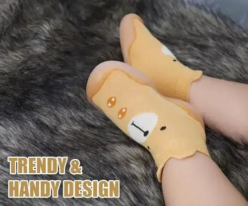 Dookeh Baby Shoes Boys Girls First Walking Shoes Non Slip Soft Sole Sneakers Toddler Infant Babygirl Sock Shoes - 5