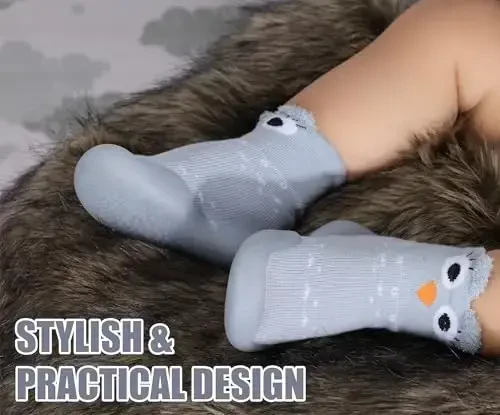 Dookeh Baby Shoes Boys Girls First Walking Shoes Non Slip Soft Sole Sneakers Toddler Infant Babygirl Sock Shoes - 5