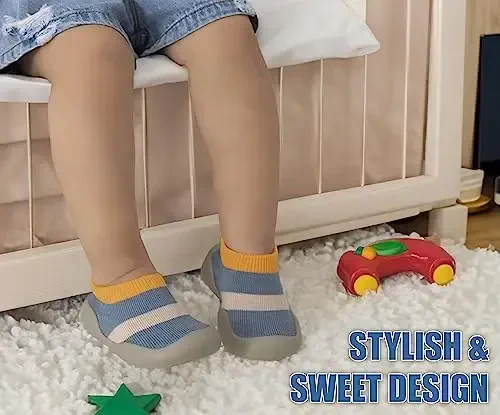 Dookeh Baby Shoes Boys Girls First Walking Shoes Non Slip Soft Sole Sneakers Toddler Infant Babygirl Sock Shoes - 5