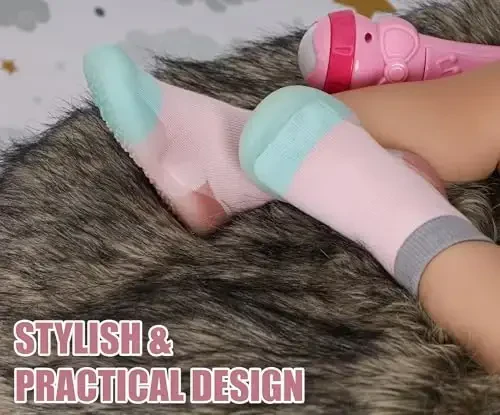 Dookeh Baby Shoes Boys Girls First Walking Shoes Non Slip Soft Sole Sneakers Toddler Infant Babygirl Sock Shoes - 5