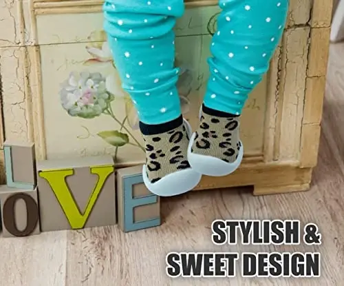 Dookeh Baby Shoes Boys Girls First Walking Shoes Non Slip Soft Sole Sneakers Toddler Infant Babygirl Sock Shoes… - 5