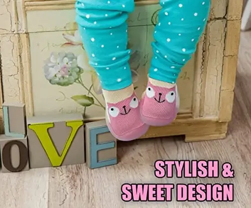 Dookeh Baby Shoes Boys Girls First Walking Shoes Non Slip Soft Sole Sneakers Toddler Infant Babygirl Sock Shoes… - 5