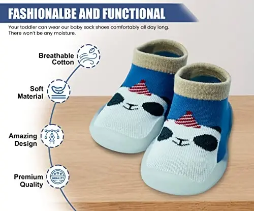 Dookeh Baby Shoes Boys Girls First Walking Shoes Non Slip Soft Sole Sneakers Toddler Infant Babygirl Sock Shoes… - 2