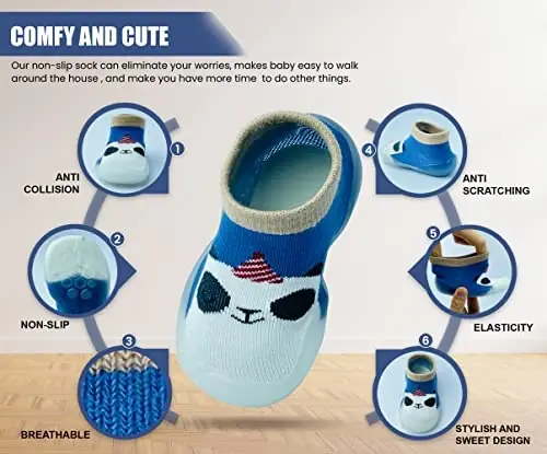 Dookeh Baby Shoes Boys Girls First Walking Shoes Non Slip Soft Sole Sneakers Toddler Infant Babygirl Sock Shoes… - 3