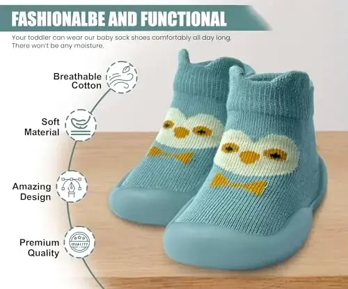 Dookeh Bebek Ayakkabıları Erkek Kız Çocuk İlk Yürüme Ayakkabıları Kaymaz Yumuşak Tabanlı Spor Ayakkabılar Bebek Yürüme Çağındaki Kız Bebek Çorap Ayakkabıları - DOOKEH (1)