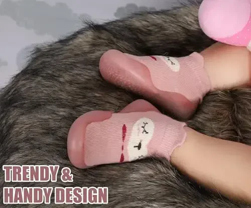 Dookeh Baby Shoes Boys Girls First Walking Shoes Non Slip Soft Sole Sneakers Toddler Infant Babygirl Sock Shoes - 5