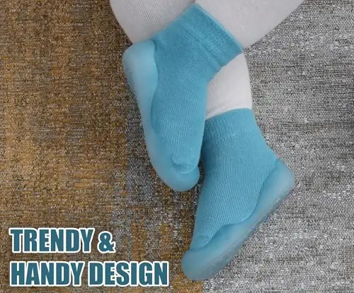 Dookeh Baby Shoes Boys Girls First Walking Shoes Non Slip Soft Sole Sneakers Toddler Infant Babygirl Sock Shoes - 5