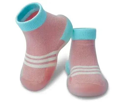 Dookeh Baby Shoes Boys Girls First Walking Shoes Non Slip Soft Sole Sneakers Toddler Infant Babygirl Sock Shoes - 1