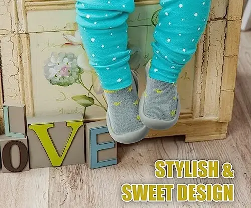 Dookeh Baby Shoes Boys Girls First Walking Shoes Non Slip Soft Sole Sneakers Toddler Infant Babygirl Sock Shoes… - 5