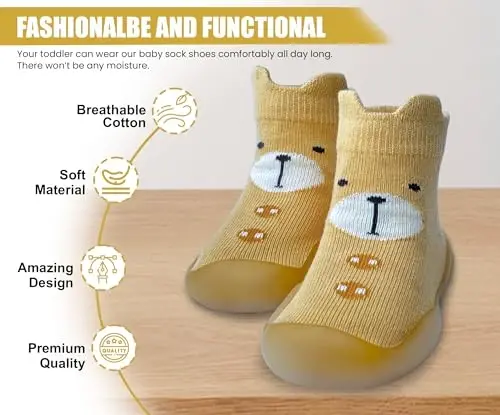 Dookeh Baby Shoes Boys Girls First Walking Shoes Non Slip Soft Sole Sneakers Toddler Infant Babygirl Sock Shoes - DOOKEH (1)