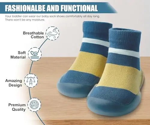 Dookeh Baby Shoes Boys Girls First Walking Shoes Non Slip Soft Sole Sneakers Toddler Infant Babygirl Sock Shoes - DOOKEH (1)