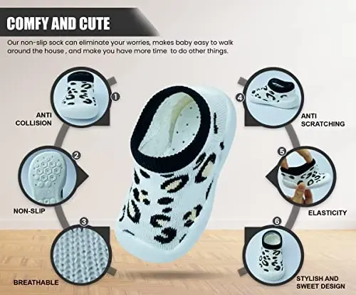 Dookeh Baby Shoes Boys Girls First Walking Shoes Non Slip Soft Sole Sneakers Toddler Infant Babygirl Sock Shoes… - 3