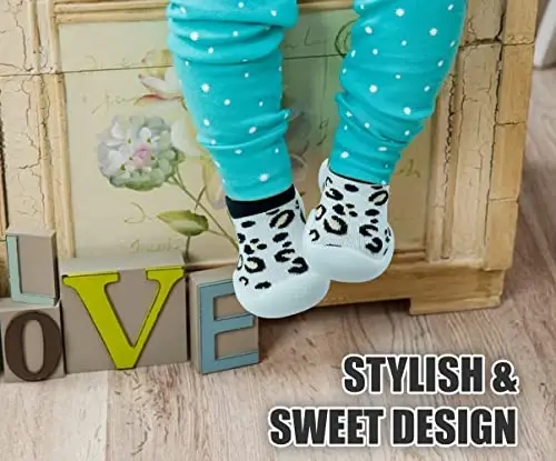 Dookeh Baby Shoes Boys Girls First Walking Shoes Non Slip Soft Sole Sneakers Toddler Infant Babygirl Sock Shoes… - 5
