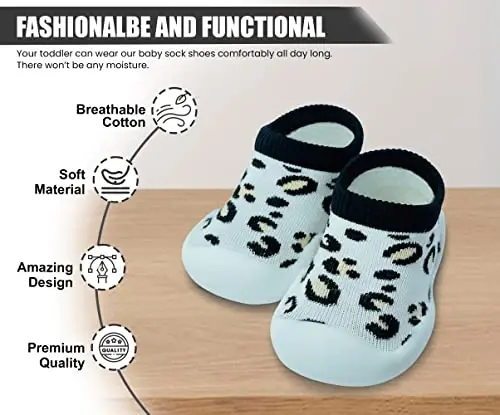 Dookeh Baby Shoes Boys Girls First Walking Shoes Non Slip Soft Sole Sneakers Toddler Infant Babygirl Sock Shoes… - DOOKEH (1)
