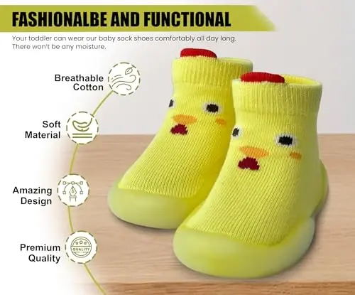Dookeh Baby Shoes Boys Girls First Walking Shoes Non Slip Soft Sole Sneakers Toddler Infant Babygirl Sock Shoes - DOOKEH (1)