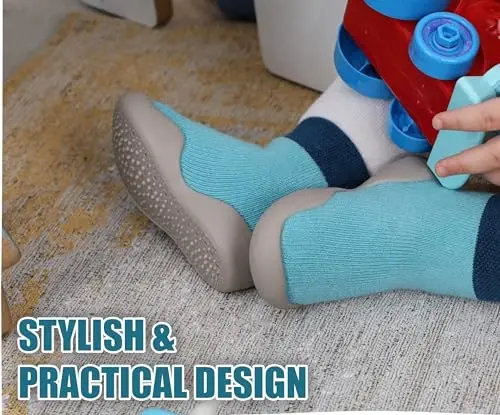 Dookeh Baby Shoes Boys Girls First Walking Shoes Non Slip Soft Sole Sneakers Toddler Infant Babygirl Sock Shoes - 5