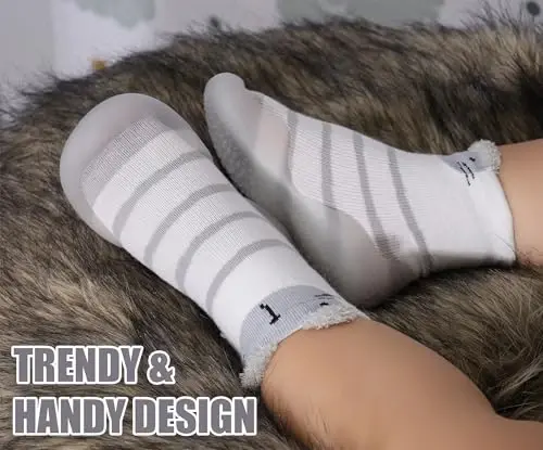 Dookeh Baby Shoes Boys Girls First Walking Shoes Non Slip Soft Sole Sneakers Toddler Infant Babygirl Sock Shoes - 5