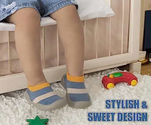Dookeh Baby Shoes Boys Girls First Walking Shoes Non Slip Soft Sole Sneakers Toddler Infant Babygirl Sock Shoes - 5