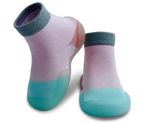 Dookeh Baby Shoes Boys Girls First Walking Shoes Non Slip Soft Sole Sneakers Toddler Infant Babygirl Sock Shoes - 1
