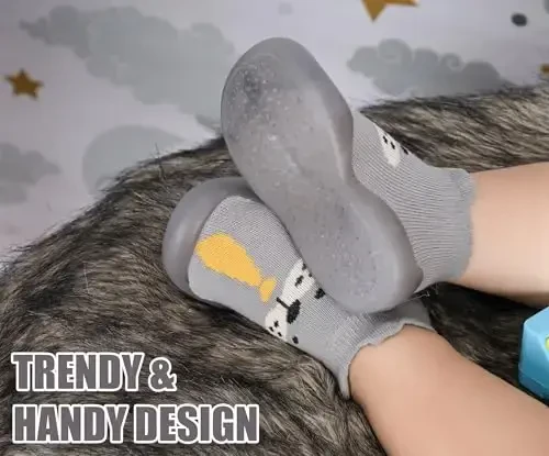 Dookeh Baby Shoes Boys Girls First Walking Shoes Non Slip Soft Sole Sneakers Toddler Infant Babygirl Sock Shoes - 5