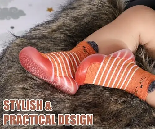 Dookeh Baby Shoes Boys Girls First Walking Shoes Non Slip Soft Sole Sneakers Toddler Infant Babygirl Sock Shoes - 5