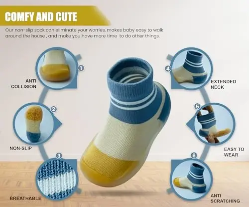 Dookeh Bebek Ayakkabıları Erkek Kız Çocuk İlk Yürüme Ayakkabıları Kaymaz Yumuşak Tabanlı Spor Ayakkabıları Yürümeye Başlayan Bebek Kız Bebek Çorap Ayakkabıları - 3