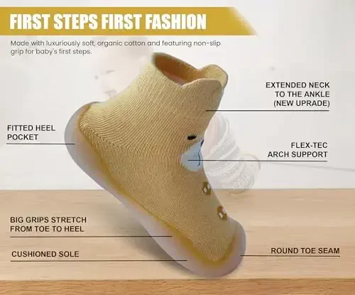 Dookeh chaqaloq poyafzallari O'g'il bolalar Qizlar Birinchi Yurish Poyafzallari Sirpanmaydigan Yumshoq Taglikli Krossovkalar Go'dak Chaqaloq Babygirl Paypoq Poyafzallari - 4