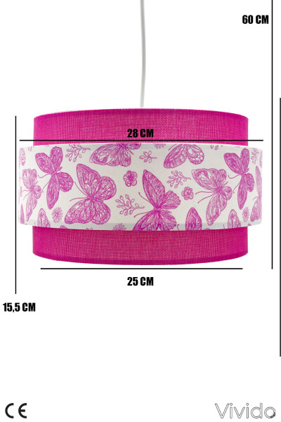 Dopia Pembe Kelebek Çocuk Odası Avize - 3