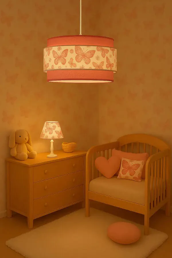Dopia Pink Butterfly Children's Room Chandelier - 1